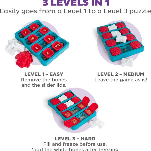 by Nina Ottosson Dog Brick Treat Puzzle Enrichment Toy, Level 2 Intermediate Gam - Picture 4 of 8